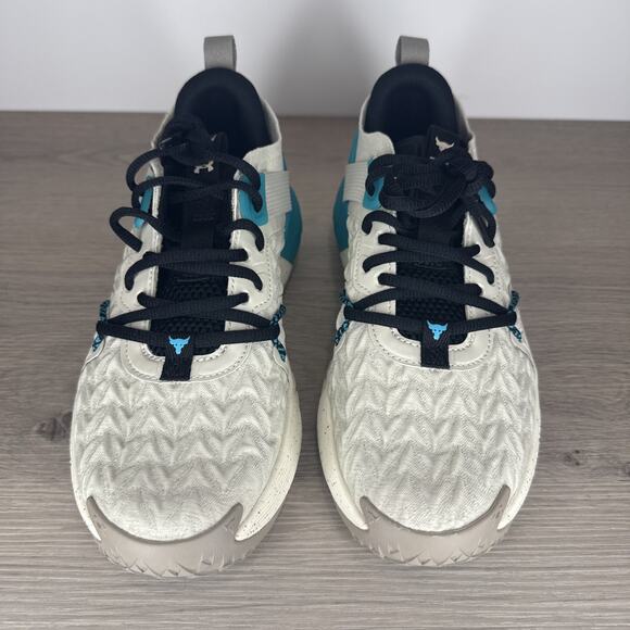 New Under Armour Project Rock 6 Training Shoes Men\'s Size 7.5 Tan Teal 3026534 main image 9